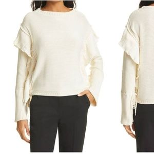Rebecca Taylor ruffle tie sleeve sweater xs NWT